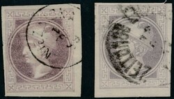2 Farbnuancen, Type IIIa  Zeitungsmarken: 2 Stück in Type IIIa, ...