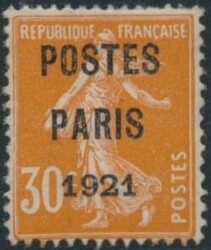 Mi 120 Va  1906, 30 C braunorange mit Voraus-Entwertung "POSTES PARIS ...