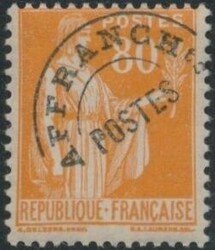 Mi 390 V  1938, 80 C dunkelorange, Vorausentwertung. Mi 390 V