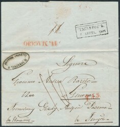 Taganrog-Genua  1847, Transitbrief von „TAGANROG“ an der Mündung ...