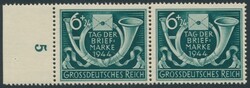 Tag der Briefmarke 1944: Plattenfehler "Häkchen an der 6". Mi 904 I