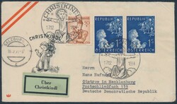 Christkindl 1954 in die DDR  17.12.1954, Auslandsbrief mit 2x ...