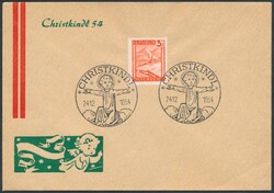 Christkindl 1954 vom 24.12.  24.12.1954, Sonderkuvert mit 2x ...