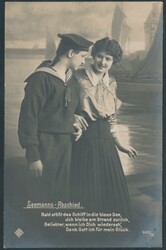 Marine: Seemannsabschied, Matrosenfrauen, 3 Stk., gelaufen, 1916-18