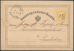 Pölfing  1875, 2 Kreuzer Korrespondenzkarte mit hs. Datum "29/1" aus ...
