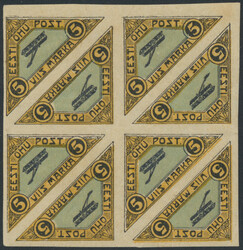 Mi 14 (8)  1920, Flugpost: 5 M im 8er-Kehrdruckblock. Michel 14(8).