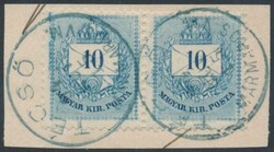 "TECSÖ MARMAROS VM. 94/NOV/15" in blau a. Paar 10 Kr a. Briefstück. ...