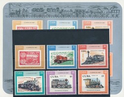Kuba, Mi 3142-47, Bl. 103  1987, Eisenbahn, 6 Werte + Block. Michel ...