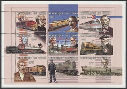 Tschad, Mi 1769-77  1998, Eisenbahnpioniere, Kleinbogen. Michel ...