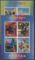 Bhutan, Mi Block 13-14  1968, Schmetterlinge, 2 Blocks. Michel Block ...
