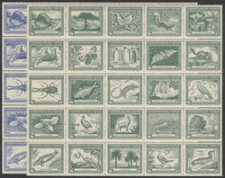 Chile, Mi 362-411  1948, Tiere, 2 Kleinbögen. Michel 362-411