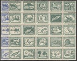 Chile, Mi 362-411  1948, Tiere, 2 Kleinbögen. Michel 362-411