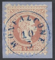 Monfalcone"MONFALCONE 10/3" in blau (Klein 3098b) auf 5 Kreuzer a. ...