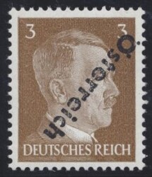 kopfstehender Aufdruck  3 Pfennig gelbbraun mit kopfstehendem ...