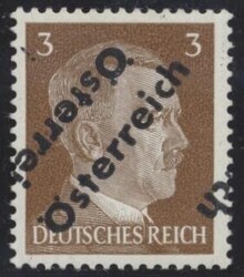 3 Pfennig Doppeldruck  1945, 3 Pfennig gelbbraun mit Doppeldruck, ...