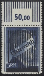 5 RM Kz 12 1/2  1945, 5 RM in seltener Zähnung 12 1/2, Fotoattest ...