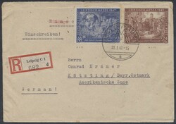 Mi 941-942 I  1947, 20.3., Einschreibebrief von Leipzig C1 nach ...