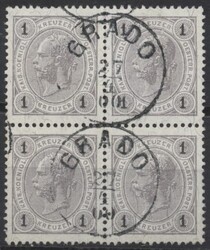 Grado  "GRADO 27/4/00" (Klein 1381b) zweimal auf 1 Kreuzer ...