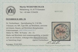 Hietzing, Blaustempel  "HIETZING 6/6/II.E.", klarer blauer ...