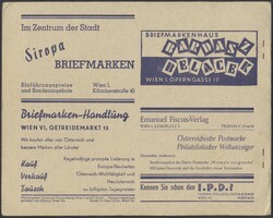 Renner-Kleinbögen mit Umschlag  1946, Renner-Kleinbögen auf gelbem ...