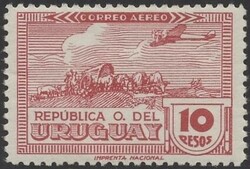 Mi 603  Uruguay: 1940, Flugpostmarke 10 Pesos rot. Michel 603