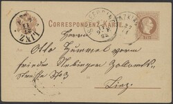 Münzkirchen  1882, "MÜNZKIRCHEN 27/11/84" (Klein 3151a, 80 P.) auf ...