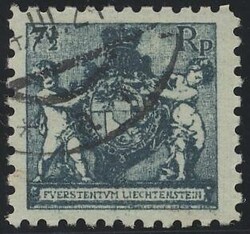 Mi 49 A / Zumstein 49 B  1921, 7 1/2 Rp schwarzblau in seltener ...