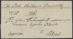 Garcsin  1851, "GARCSIN / 8 APR.", Zweizeiler auf portofreier ...