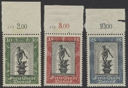 Danzig, Mi 217-219  1929, Danzig: philatelistischer Ausstellung, kpl. ...
