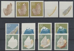 Phasendrucke Mineralien  1969, DDR: Mineralien, 13 ungezähnte ...