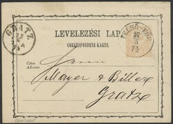 Oberwart  "FELSÖ-EÖR 17/6/74" (Oberwart, Burgenland) auf 2 Kreuzer ...