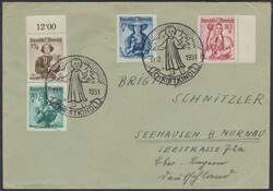 Christkindl 1951  19.12.1951, zwei Christkindl-Sonderstempel auf ...