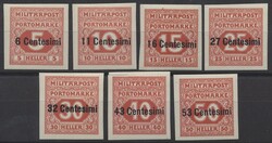 FP Italien, Porto 1-7 U1918, Feldpost Italien: Portomarken, kpl. Satz ...