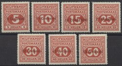 Aufdruckproben1918, Feldpost Italien: Portomarken, kpl. Satz mit ...