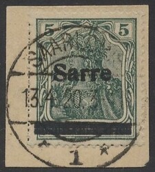 Mi 4a II PF B 1920, 5 Pf in Type II mit Aufdruckfehler "B", geprüft ...