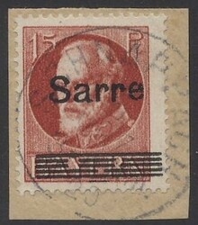 Mi 20c PF C I 1920, 15 Pf lebhaftkarminrot mit Aufdruckfehler "C I", ...