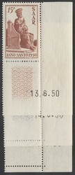 Mi 293-295 Br 1950, Heiliges Jahr: kpl. Satz mit Druckdaten vom 9.6, ...