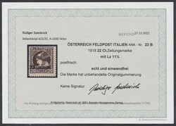 FP Italien, 23 B1918, Italien, 22 C a. 20 H. Zeitungsmarke braun in ...