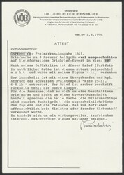 ausgeschnittene MarkeBriefmarke zu 3 Kreuzer hellgrün oval ...