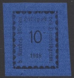 Meraner Hilfspost 3  1918, Meraner Hilfspost: 10 Heller blau der 1. ...
