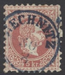 Rechnitz  "RECHNITZ 30/8", leuchtend blauer Einkreisstempel, im ...