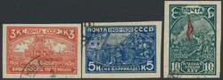 Mi 394-396 B  1930, Revolution, kpl. Satz ungezähnt, gestempelt. Mi ...
