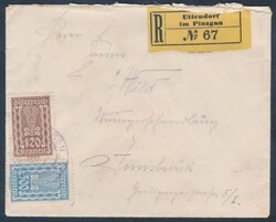Uttendorf im Pinzgau  1922, Einschreibebrief von Uttendorf im Pinzgau ...