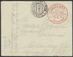 Streiter  1915, "ZENSURIERT S.M.S. "Streiter" in rot, besonders ...