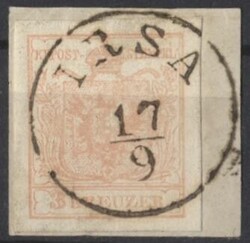 Irsa  "IRSA 17/9" (Müller 1088b, 12 P.) a. Briefstück. ANK 3 MP IIIa