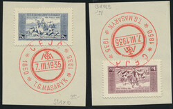 Mi 330-331x  1934, Nationalhymne: beide Werte auf Kartonpapier auf ...