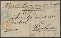 Buntfrankatur  1871, 2 Kreuzer gelborange + 3 Kreuzer grün, je ...