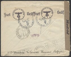 Zensurbrief  1941, zensurierter Auslandsbrief von La Louviere nach ...