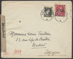 Zensurbrief  1941, zensurierter Auslandsbrief von La Louviere nach ...
