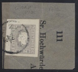 Zeitungsmarke, grauviolettZeitungsmarke 1858: (1,05 Kr.) in ...